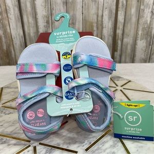 🌸 Baby Size  Pink & Purple Surprize by Stride Rite Light-Up Adjust Sandals-sz 6